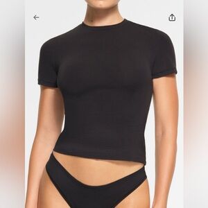 SKIMS Black Fitted T-Shirt